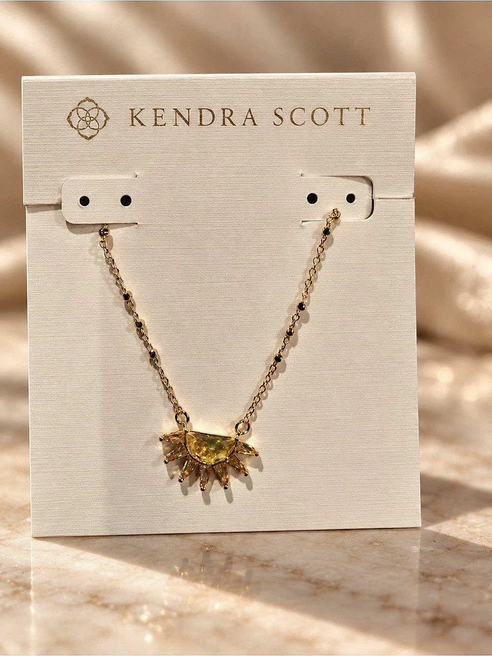 Kendra Scott Samantha Sun Short Pendant Necklace Gold & Yellow